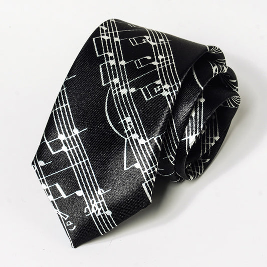 Fashion Casual 5cm Piano Tide Student Note Personality Music Narrow Tie