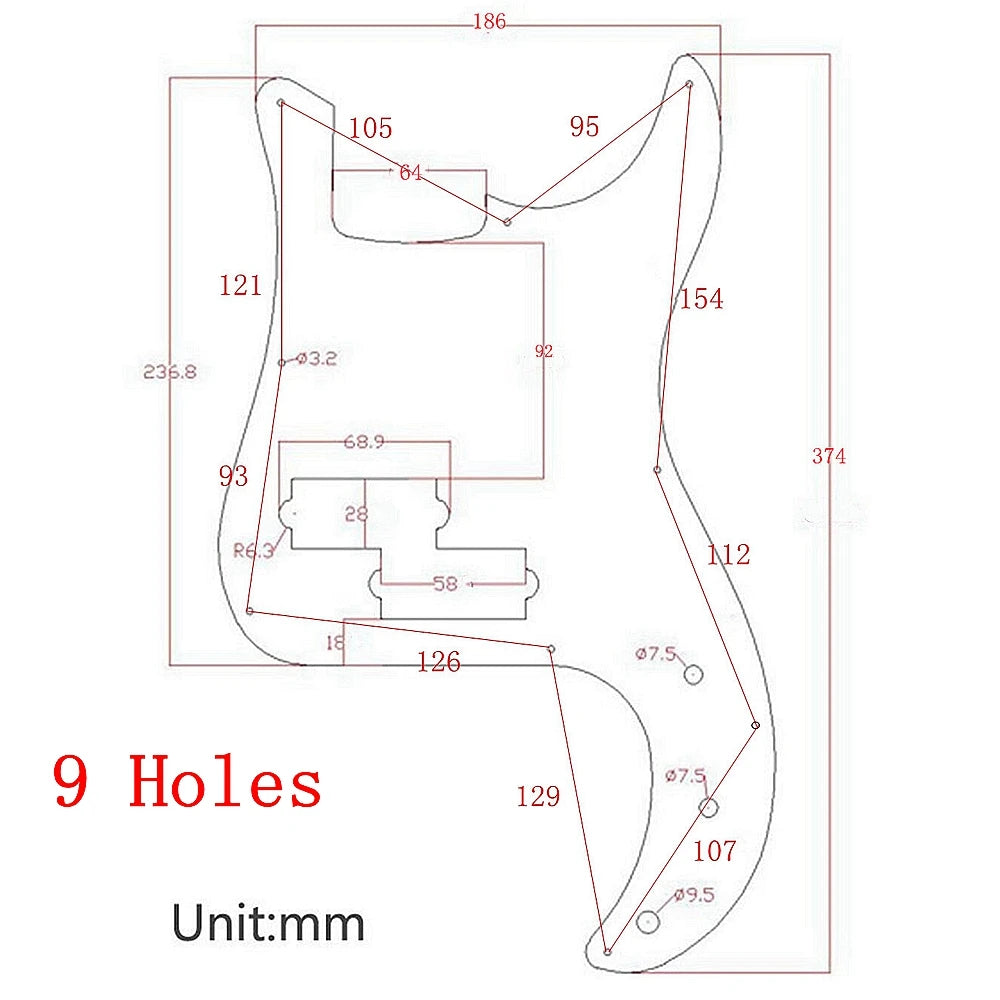 Custom Bass Guitar Pickguard